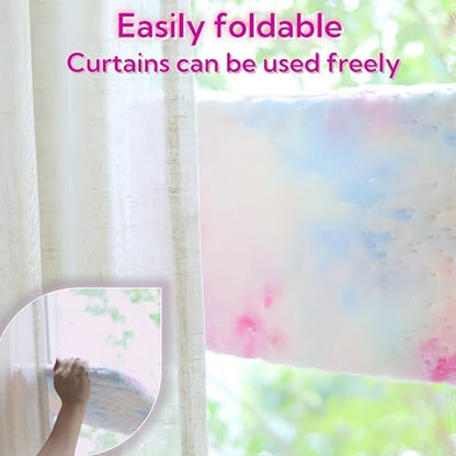 Foldable Cat Window Perch, Sturdy Cat Hammock with Strong Suction Cups for Large Cats, Cordless, Gradient Color Shiny Fabric, Cute Pet Seat Bed for Cats Indoor with Movable Toy Hooks (Large) - Image 5