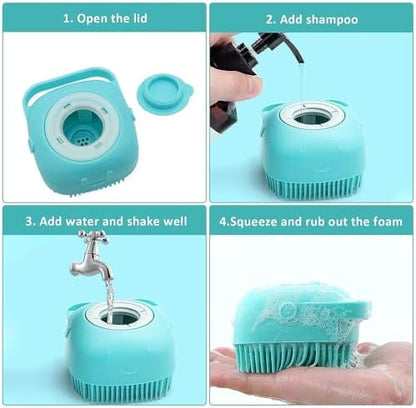 7pcs Pet Grooming Kit, Self-Cleaning Brush Shedding Kit with Nail Clipper, Flea Comb, Shampoo Bath Brush, Finger Toothbrush, Storage Bag (Blue) - Image 5