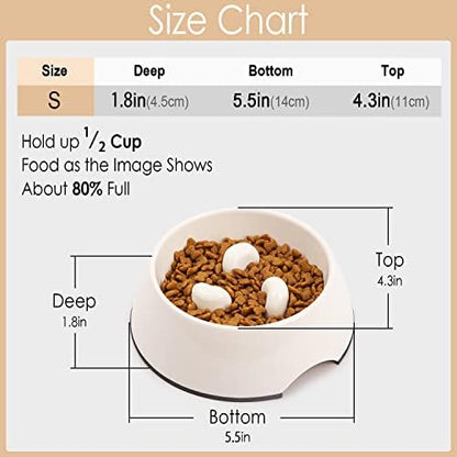 SUPERDESIGN Slow Feeder Dog Bowl Cat Bowl 1/2 Cup Slow Feeding Dog Bowl for Small Medium Breed Anti Gulping Healthy Eating Interactive Bloat Stop Alternative Non Slip Puzzle Dog Food Bowl, Blue - Image 6