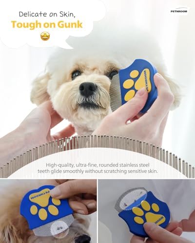 PETHROOM Professional Eye Comb for Pets | Stainless Steel Tear Stain Remover for Cats & Dogs | Gentle Round-Head Grooming Tool | Compact & Portable for Eye Gunk Removal (Pack of 2) - Image 5