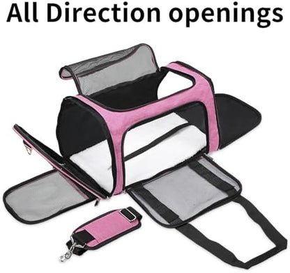 Soft-Sided Cat/Dog/Pet Carrier, Collapsible Pets Travel Carriers - Image 2