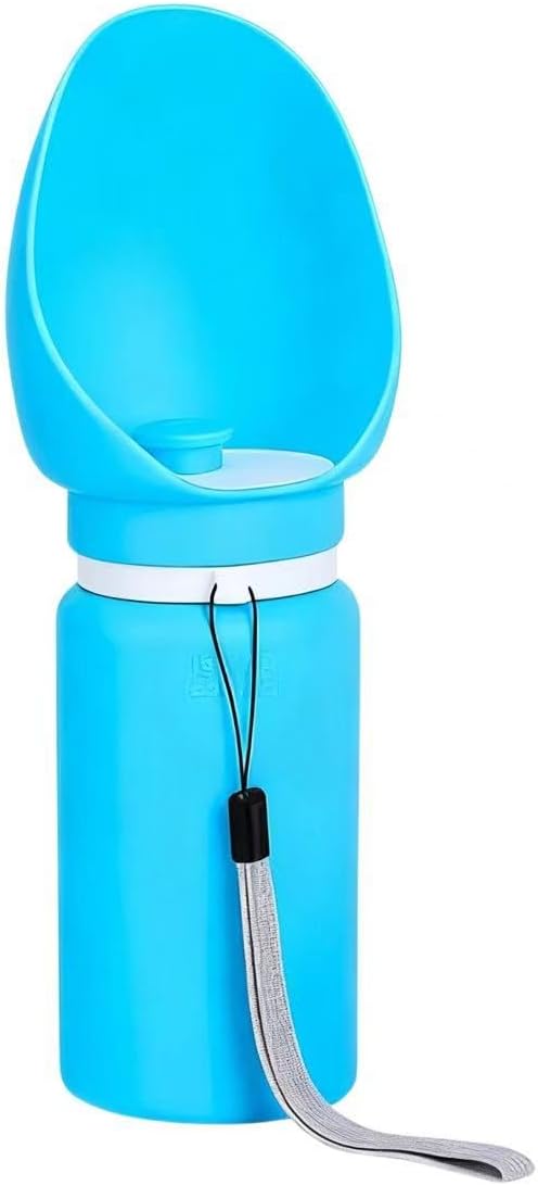 Foldable Dog Water Bottle, Leak Proof Portable Water Bottle for Pets Especially for Walking, Hiking and Outdoors -550ML (Blue, 550ml)