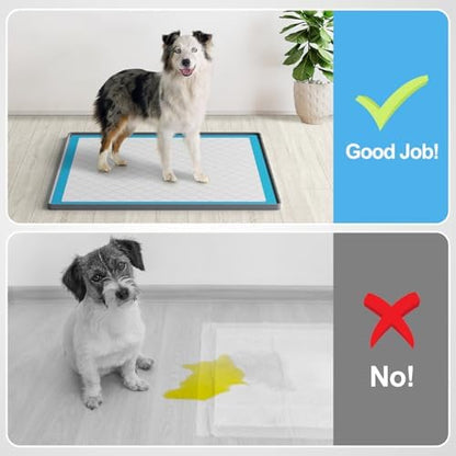 Pee Pad Holder for Dogs,Silicone Dog Puppy Pad Holder, 24 x 24 No Spill Raised Lip High Edge,Portable, Leak-Proof Mat Holder for Dog Training Pads,Square Potty Trays for Home Floor Protection - Image 3