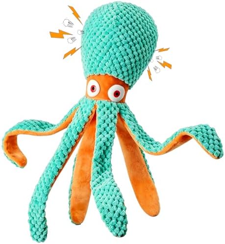 Fuufome Squeaky Octopus Plush Dog Toy for Small Medium Dogs by Fuufome