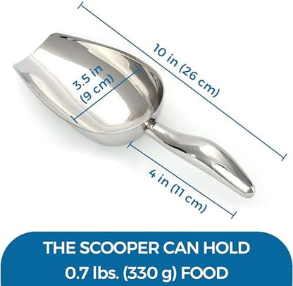 SunGrow Large Cat Litter and Food Scoop, Life Transforming 2-in-1 Scooper, Reduces Hand Fatigue, Saves Clear Litter, Makes Scooping Faster and Easier (Silver, Small) - Image 7