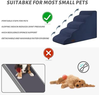 Aodisman Dog Stairs for High Bed,5-Step Pet Ramp for Small Dogs and Cats - Image 5
