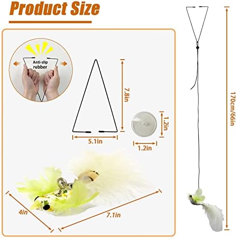 Hanging Cat Toy Bird Door Flying Kitten Play Indoor Interactive - Image 3