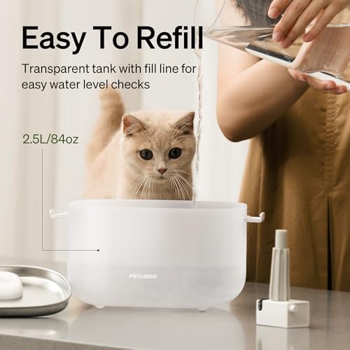 PETLIBRO Cat Water Fountain Stainless Steel Tray, Wireless Pump Cat Fountain, Ultra Quiet Pet Water Fountain, 2.5L Automatic Water Dispenser for Cats, Dual Flow Cat Water Dispenser Easy to Clean - Image 7