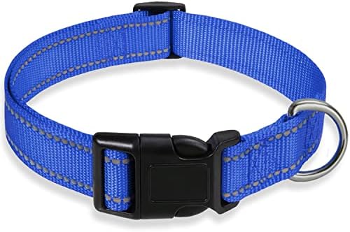 Reflective Dog Collar, Puppy Collar with Buckle Adjustable, Navy Blue XXS by BOOMIBOO