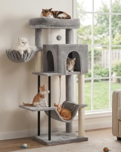 Gitelsnour Cat Tree, 43.3'' Cat Tower with Hammock for Kittens GCT004SW by Gitelnour
