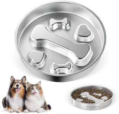 Stainless Steel Slow Feeder Dog Bowls – Non-Slip Metal Dog Bowl for Large & Medium Breeds, Puppy Puzzle Feeder – 2 Cup Capacity for Small to Big Pets – Durable Slow Feed Dog & Cat Food Dish by Unknown