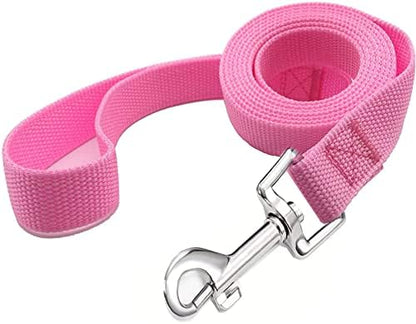 TAIAN 4FT/5FT/6FT Strong Dog Leash, Nylon Dog Leashes for Small Medium Large Dogs (Pink, 1 in x 15 ft) - Image 2