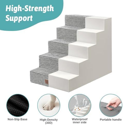 COZY KISS Dog Stairs for Small Dogs, 5 Step Pet Stairs for Beds & Couches - Image 5