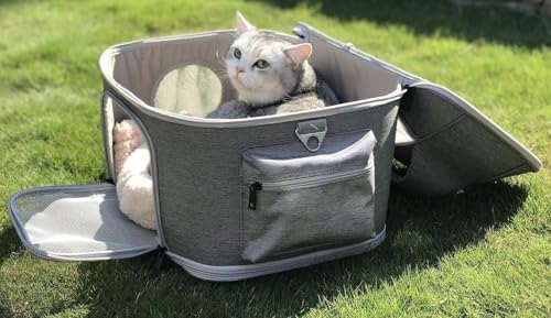 Large Fat Cat Carrier Fit up to 20 Pounds, Small Puppy Pet Travel Carrier, Car Seat Secure and Collapsible Soft Side Carrier Airline Approved Under Seat - Image 6