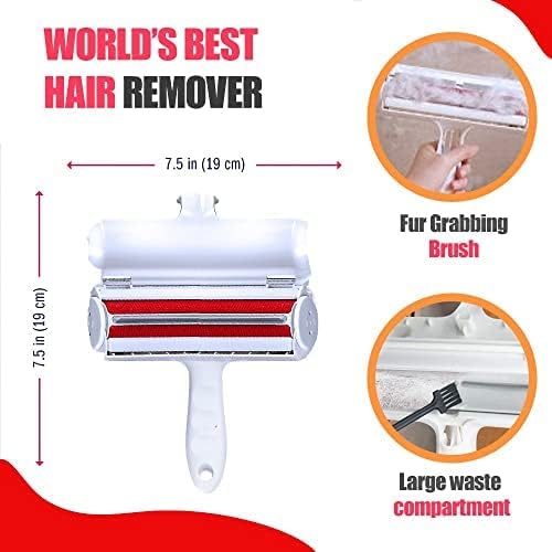 Pet Hair Remover - Lint Roller for Dog and Cat Hair | Portable, Reusable, Eco-Friendly Pet Hair Remover Brush for Couches, Carpet, Bedding, Clothes, and Car | Pet Supplies & Grooming | Purple - Image 3