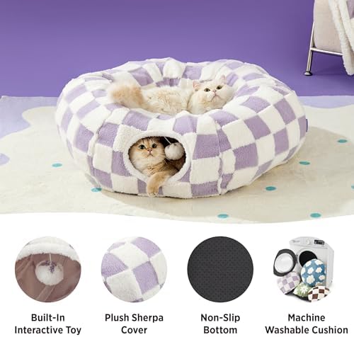 Lesure Donut Cute Jacquard Cat Tunnel Bed Kitten Toys for Puppy Bunny - Image 3