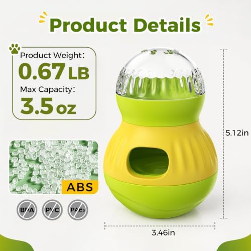 Interactive Cat Wobble Toy Treat Dispenser – Cat Puzzle Feeder & Slow Feeder Ball for Indoor Cats, Small Dog Enrichment Toy for Puppies (Green) - Image 5