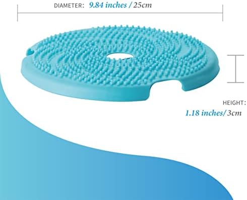 PetDreamHouse Spin Disc Dual Texture Dog Lick Mat, Slow Feeder & Frisbee Dog Toy, Use Standalone or with Spin Bowl Base, for All Dogs, Blue - Image 3