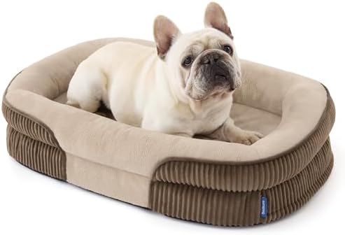 Bedsure 360°Oval Bolster Orthopedic Dog Bed Medium Size Dog,30" Brown by Bedsure