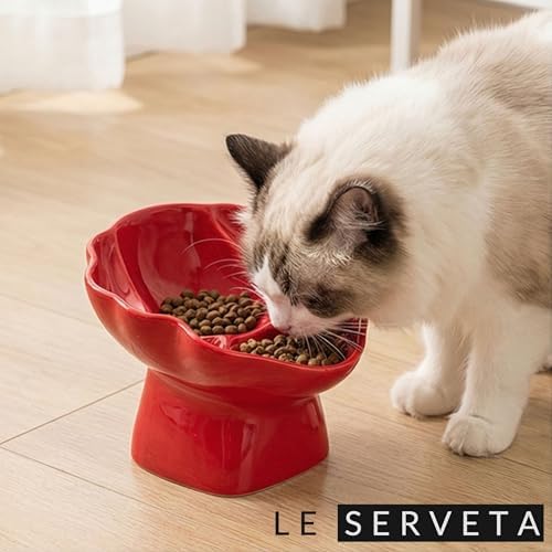 Ceramic Raised Pet Slow Feeder Bowl, Elevated Cat and Dog Slow Feeder, Decorative Standing Doggy Design, Anti-Slip Base, Anti-Vomiting (Red) - Image 6