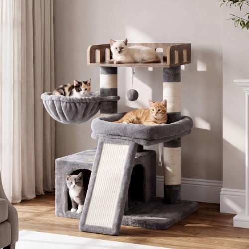 Heybly Cat Tree, Multi-Season Stable Cat Activity Tower, HCT207SW by HEYBLY