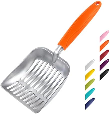WePet Cat Litter Scoop, Aluminum Alloy Sifter, Kitty Metal Scooper, Deep Shovel, Long Handle, Poop Sifting, Kitten Pooper Lifter, Durable, Heavy Duty, for Litter Box by WePet