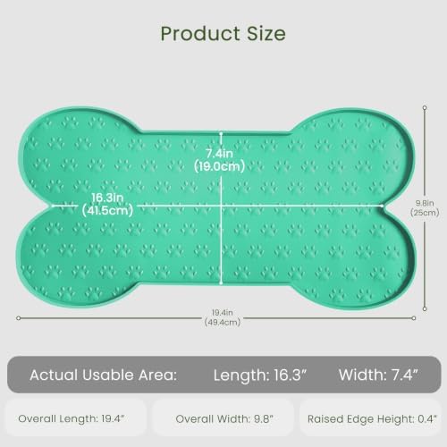 PWTAA Dog Food Mat Anti-Slip Silicone Dog Bowl Mat Thicker Pet Placemat Waterproof Cat Feeder Pad with Raised Edge Puppy Kitten Feeding Mats Suitable Small Medium-Sized Dogs Cats Eating Tray - 2PCS - Image 2