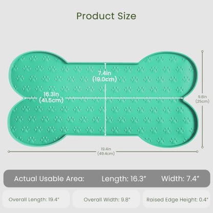 PWTAA Dog Food Mat Anti-Slip Silicone Dog Bowl Mat Thicker Pet Placemat Waterproof Cat Feeder Pad with Raised Edge Puppy Kitten Feeding Mats Suitable Small Medium-Sized Dogs Cats Eating Tray - 2PCS - Image 2