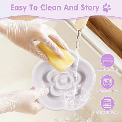 Cat Slow Feeder Bowl Set,1 Pcs Pastel Series Cat Plate for Dry and Wet Food - Image 5