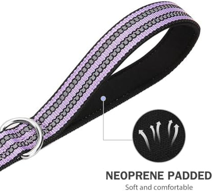 Hikiko 4FT Double Handle Traffic Dog Leash Reflective,Lavender - Image 4