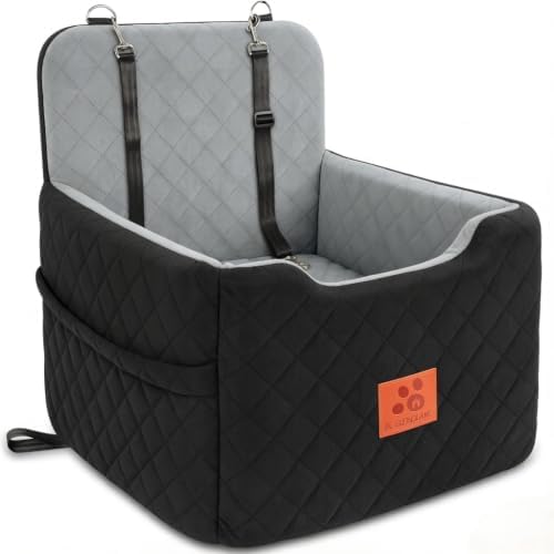 GL GLENSLAVE Dog Car Seat for Small/Medium Dogs Under 35 lbs (Balck/Grey) by GLGLENSLAVE
