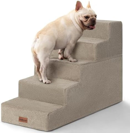 Aodisman Dog Stairs for High Beds 22.6" H, 5-Step Pet Steps for Small Dogs by AODISMAN