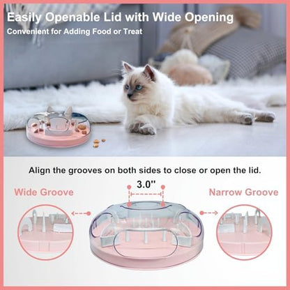 Interactive Cat Treat Puzzle Enrichment Toys, Light Pink - Image 4