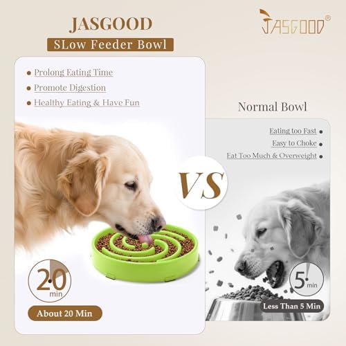 JASGOOD Slow Feeder Dogs Bowl for Large Medium Dogs,Anti-Gulping Pet Slower Food Feeding Bowls Stop Bloat,Preventing Choking Healthy Design Dogs Bowl - Image 2