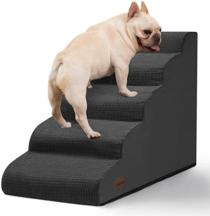 Aodisman Dog Stairs for High Bed,5-Step Pet Ramp for Small Dogs and Cats by AODISMAN