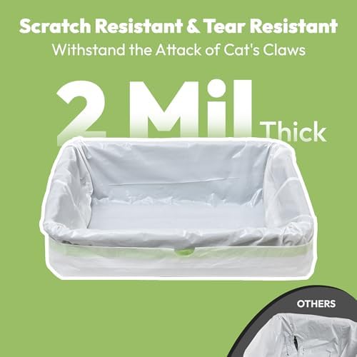 30 Pack Litter Box Liners, Large Drawstring Cat Litter Bags for Standard Litter Box Jumbo, Thick, Heavy Duty & Leak Proof, Easy Clean Unscent Litter Pan Box Liners for Pet Cats, 36" x 19" - Image 3