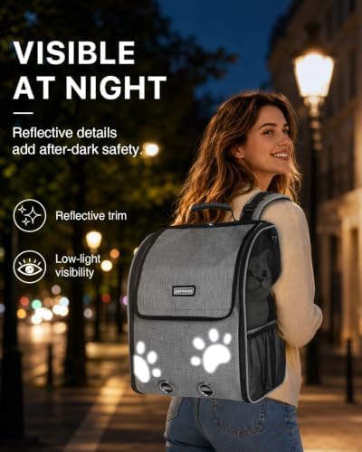 Cat Backpack Carrier with Comfort Handle, Ventilated Cat Backpack - Image 5