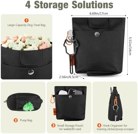 FOREGOER Dog Treat Pouch with Washable Lining, 4 Cup Training Bag Outdoor - Image 4