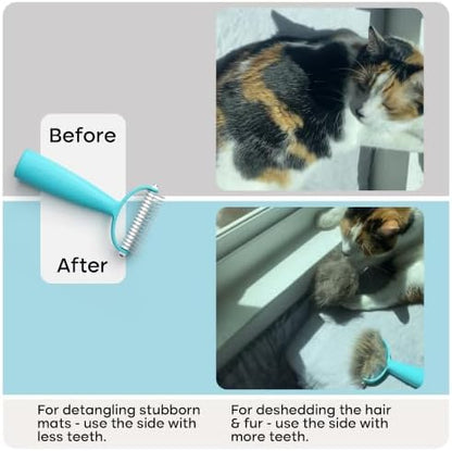 Uproot Clean Undercoat Rake & Pet Dematting Comb, Gentle on Skin: 2in1 Tool - Image 4