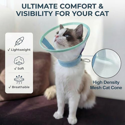 Cat Cone Collar Soft, Mesh Recovery E Collar for 3-6lb Cats, Size S - Image 2