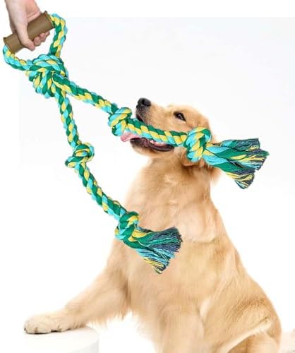Large Dog Rope Toys for Aggressive Chewers - Pitbull Tug of War, Heavy Duty, Outdoor, Medium to Large Breed Dog Chew Rope with Handle - Image 4