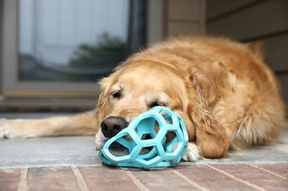 JW Pet HOL-ee Roller Dog Puzzle Ball, Large 5.5in, Natural Rubber, Blue - Image 5