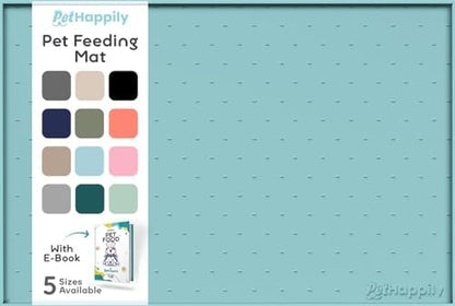 Dog Food Mat - 28x18 Raised Edges Dogs Mat for Food and Water Prevent Spill, Waterproof Cat Food Mats Protect Floors, Easy Clean Dog Bowl Mats for Food and Water, Silicone Pet Feeding Placemats by PETHAPPILY