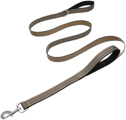 Hikiko 6FT Double Handle Traffic Dog Leash Reflective,Brown by Hikiko