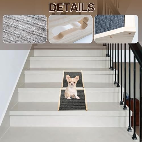 Dog Ramp for Stairs, Wooden Low-Angled Pet Ramps (1 Pack) - Image 6
