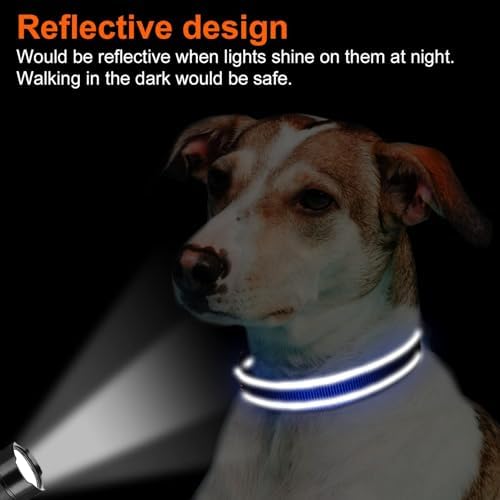 Joytale Reflective Dog Collar, Adjustable Neoprene Padded, Navy Blue XL - Image 5