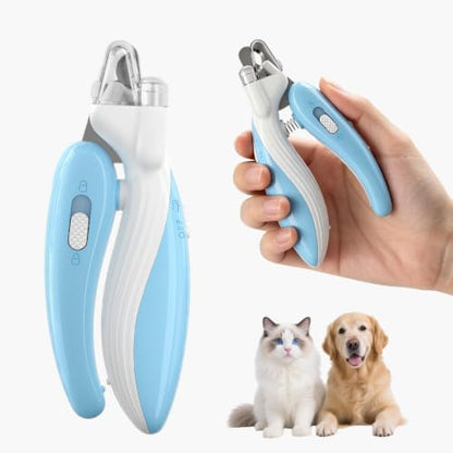 Cat Dog Pet Nail Clippers with Light – LED Safety Nail Clipper for Cats Claws, Dogs, Kittens, Guinea Pigs & Rabbits – Sharp Kitten Nail Trimmer, No Splitting, See Bloodline Quick (Blue) by Unknown