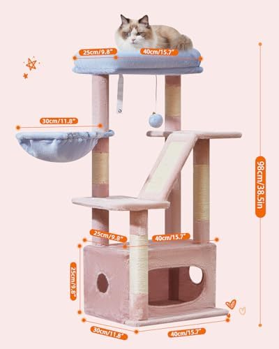Taoqimiao Cat Tree, 38.5In Cat Tower for Indoor Cats, Suitable for Kittens - Image 5