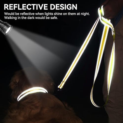 Joytale Reflective Dog Leash for Medium & Large Dogs, 5 FT x 1", Yellow - Image 4