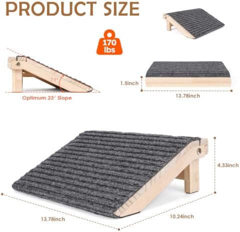Foldable Dog Ramp for Stairs, Wooden Dog Stairs for Small Dogs - Image 3
